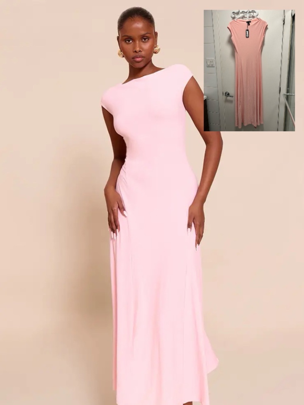 PLT PINK ASYMMETRIC PANELLED FLOATY MAXI DRESS US 8